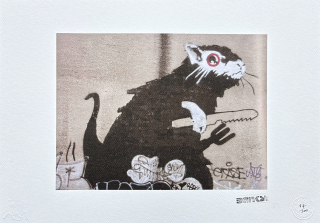 Banksy - Lockpick Rat 77/150 - číslovaná edice s certifikátem, razítko, 50x35cm