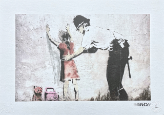 Banksy - Stop and Search 10/150 - číslovaná edice s certifikátem, razítko, 50x35cm