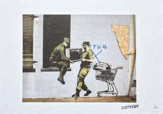 Banksy - Looters Masters 56/150 - číslovaná edice s certifikátem, razítko, 50x35cm