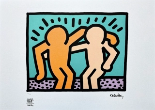 Keith Haring - Best Buddies 120/150 - signováno, limitovaná edice s certifikátem, 70x50 cm