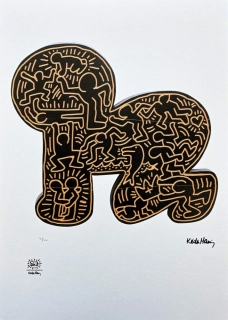 Keith Haring - Black Baby 136/150 - signováno, limitovaná edice s certifikátem, 50x70 cm