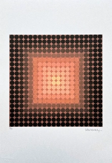 Victor Vasarely - Permutations orange - limitovaná edice s certifikátem