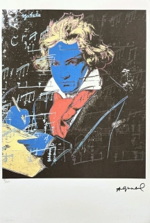 Andy Warhol - Beethoven černo-modrý 18/100 - edice Leo Castelli s certifikátem