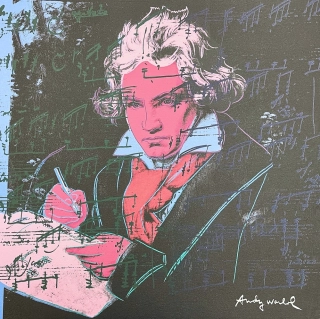 Andy Warhol - Beethoven růžovo-černý 207/2400 - 60x60cm, limitovaná edice CMOA s certifikátem