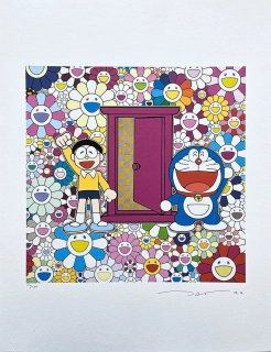 Takashi Murakami - Anywhere door in the field of flowers 150/300- signováno, číslovaná edice, 50x65 cm