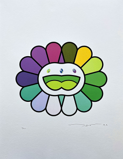 Takashi Murakami - Green Double Face 38/300- signováno, číslovaná edice, 50x65 cm