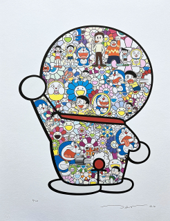 Takashi Murakami - Doraemon in the Field of Flowers II 81/300- signováno, číslovaná edice, 50x65 cm