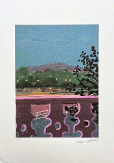 David Hockney - View from the Balcony 62/500 - limitovaná edice s certifikátem, 35x50 cm