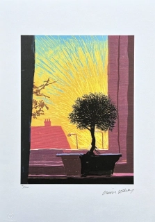 David Hockney - Window at Sunset 45/500 - limitovaná edice s certifikátem, 35x50 cm