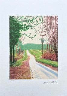 David Hockney - Wood with Power Lines x/500 - limitovaná edice s certifikátem, 35x50 cm