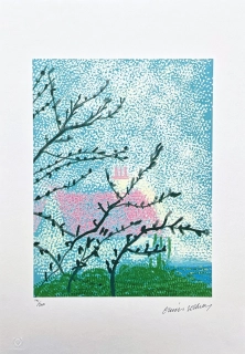 David Hockney - The House behind the Tree x/500 - limitovaná edice s certifikátem, 35x50 cm