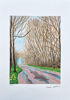 David Hockney - The Arrival of Spring in Woldgate 1st April 78/500 - limitovaná edice s certifikátem, 35x50 cm