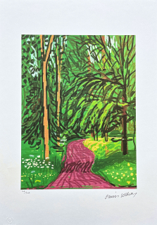 David Hockney - The Arrival of Spring in Woldgate - Road with Trees 102/500 - limitovaná edice s certifikátem, 35x50 cm