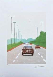 David Hockney - Car on the Road 60/500 - limitovaná edice s certifikátem, 35x50 cm