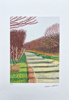 David Hockney - The Arrival of Spring in Woldgate 21th March - Road 31/500 - limitovaná edice s certifikátem, 35x50 cm