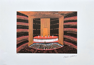 David Hockney - Theater Hall 7/500 - limitovaná edice s certifikátem, 50x35 cm