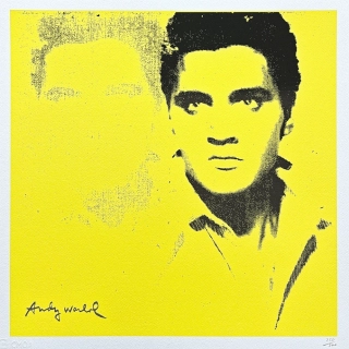 Andy Warhol - Elvis Presley žluto-černý 250/500 - signováno, 50x50cm, limitovaná edice CMOA s certifikátem