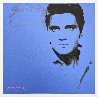 Andy Warhol - Elvis Presley modrý 252/500 - signováno, 50x50cm, limitovaná edice CMOA s certifikátem