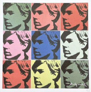 Andy Warhol - 9x Self Portrait 121/500 - signováno, 50x50cm, limitovaná edice CMOA s certifikátem