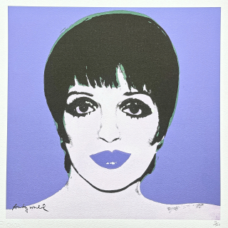 Andy Warhol - Liza Minnelli modrá 19/500 - signováno, 50x50cm, limitovaná edice CMOA s certifikátem
