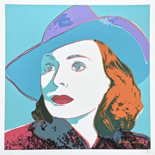 Andy Warhol - Ingrid Bergman modrá s vínovou 79/500 - signováno, 50x50cm, limitovaná edice CMOA s certifikátem