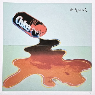 Andy Warhol - Spilled Coke 16/500 - signováno, 50x50cm, limitovaná edice CMOA s certifikátem