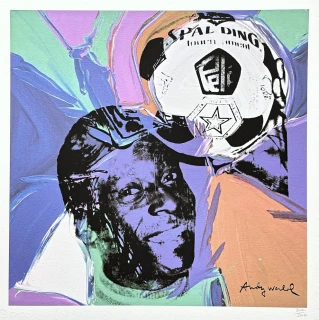 Andy Warhol - Pelé fialovo-zelený x/500 - signováno, 50x50cm, limitovaná edice CMOA s certifikátem