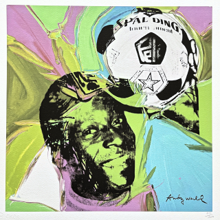 Andy Warhol - Pelé zeleno-růžový 415/500 - signováno, 50x50cm, limitovaná edice CMOA s certifikátem
