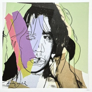 Andy Warhol - Mick Jagger zeleno-černý x/500 - signováno, 50x50cm, limitovaná edice CMOA s certifikátem