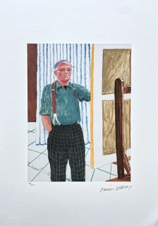 David Hockney - Self Portrait with red xandas 99/500 - limitovaná edice, s certifikátem, 35x50 cm