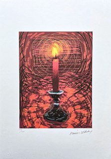 David Hockney - Lit Candle 217/500 - limitovaná edice, s certifikátem, 35x50 cm