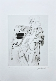 David Hockney - Woman on the Bench 12/500 - limitovaná edice, s certifikátem, 35x50 cm