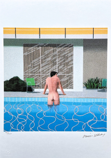 David Hockney - Peter getting out of Nick's pool 76/500 - limitovaná edice, s certifikátem, 35x50 cm