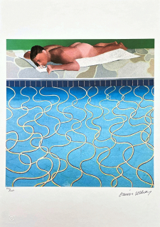 David Hockney - The Sunbather 150/500 - limitovaná edice, s certifikátem, 35x50 cm