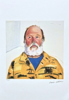 David Hockney - Portrait of man in the yellow shirt 86/500 - limitovaná edice, s certifikátem, 35x50 cm