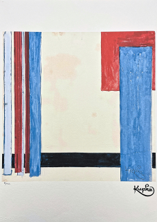 František Kupka - Plan bleu dans le rouge 96/350 - limitovaná edice s certifikátem, 50x70cm