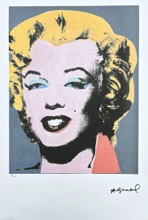 Andy Warhol - Marilyn Monroe tmavě šedá s oranžovým límečkem 61/100 - edice Leo Castelli s certifikátem