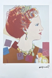 Andy Warhol - Queen Margarethe světle hnědá 15/100 - edice Leo Castelli s certifikátem