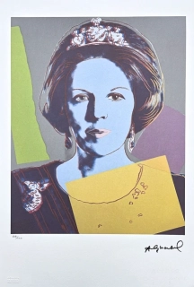 Andy Warhol - Queen Beatrix šedá 44/100 - edice Leo Castelli s certifikátem