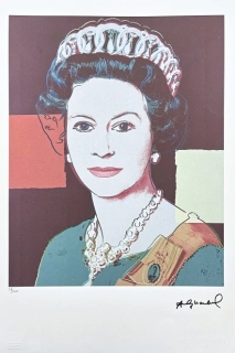Andy Warhol - Queen Elizabeth II. hnědo-červená 38/100 - edice Leo Castelli s certifikátem