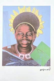 Andy Warhol - Queen Ntombi Twala of Swaziland světle modrá 38/100 - edice Leo Castelli s certifikátem