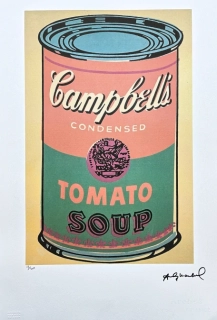 Andy Warhol - Campbell's Soup Tomato Soup béžové pozadí 18/100 - edice Leo Castelli s certifikátem