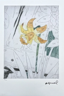 Andy Warhol - Yellow Daffodil with numbers 95/100 - edice Leo Castelli s certifikátem