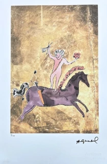 Andy Warhol - Cupid atop purple horse x/100 - edice Leo Castelli s certifikátem