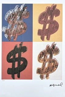 Andy Warhol - 4x Dollar Sign hnědý 10/100 - edice Leo Castelli s certifikátem