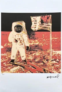 Andy Warhol - Moonwalk červeno-béžový 93/100 - edice Leo Castelli s certifikátem