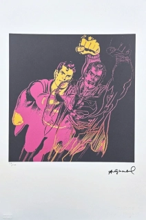 Andy Warhol - Superman růžovo-žlutý 27/100 - edice Leo Castelli s certifikátem
