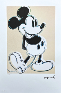 Andy Warhol - Mickey Mouse černo-bílý 34/100 - edice Leo Castelli s certifikátem