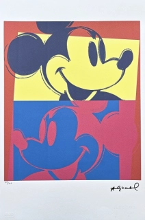 Andy Warhol - 2x Mickey Mouse hlava barevný 49/100 - edice Leo Castelli s certifikátem