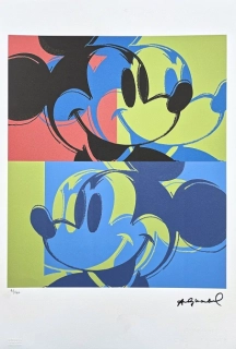 Andy Warhol - Mickey Mouse červeno-zeleno-modrý 42/100 - edice Leo Castelli s certifikátem